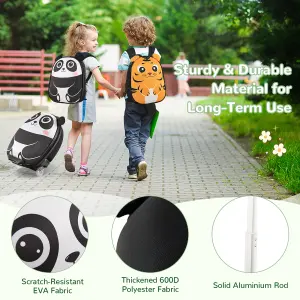 Costway 2PCS 30CM 40CM ABS Kids Suitcase Backpack Set Portable & Lightweight School Travel Luggage