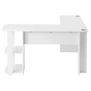 Corner Desk for Home Office L-Shaped Desk Gaming Desk Large Computer Desk Study Gaming Table Workstation, Easy to Assemble (White)