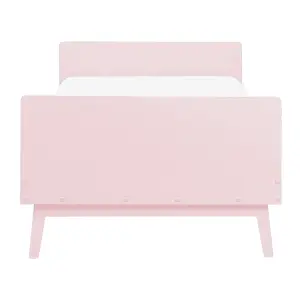 Wooden EU Single Size Bed Pastel Pink BONNAC