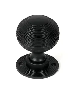 Matt Black Heavy Beehive Mortice/Rim Knob Set