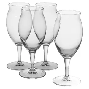 Queensway Home & Dining 410ml Clear Glass Stemmed Beverages Lager Pint Bar Glasses Stout & Porter 8pcs