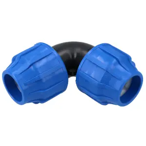 32 x 32mm MDPE Elbow 90 Degree Compression Coupling Fitting Connector 10PK