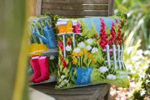 CUSHION MY GARDEN - Cross Stitch Kit: Cushion: My Garden - Vervaco