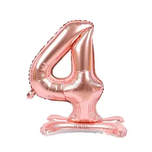 Realmax Standing Number 4 Foil Balloon Rose Gold (One Size)