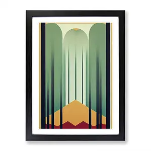 Spring Forest Art Deco Vol.1 - Single Picture Frame Print Oak / 46cm H x 34cm W x 2cm D