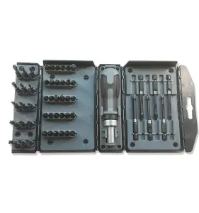 Lumberjack 52 Piece Impact Screwdriver Ratchet Bit Set Includes Plastic Carry Case