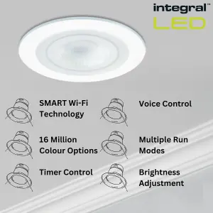 Smart Alexa Fire Rated LED Downlights: IP65 600LM 5W 2700K to 6500K Dimmable - Antique Brass (2 Pack)