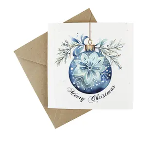 Easy Eco Wildflower Christmas Bauble Cards - Eco-friendly and Plantable - Pack of 10