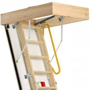 3 Section FIRE RATED Folding Loft Ladder & Handle Hatch & Frame 2.75m Height