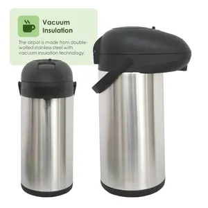 Oypla 5L Stainless Steel Airpot Insulated Vacuum Thermal Flask Jug