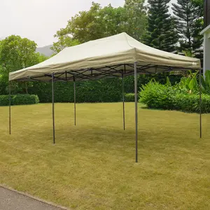 3x6m Beige Pop-Up Gazebo with Heavy Duty Frame and Water Resistance