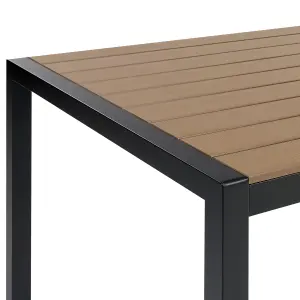 Garden Table Synthetic Material Light Wood-Black VERNIO