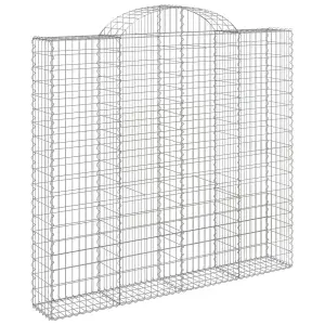 Berkfield Arched Gabion Baskets 7 pcs 200x50x180/200 cm Galvanised Iron