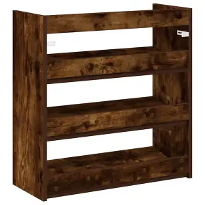 Berkfield Shoe Rack Smoked Oak 60x25x62 cm Engineered Wood