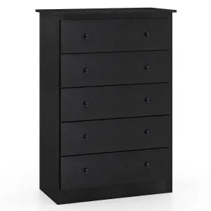 Costway 5 Drawer Dresser Modern Chest of Drawers 115cm Wooden Storage Organizer