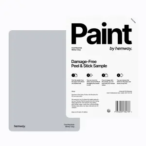 Hemway Chalk Based Furniture Paint Matt A5 Sample, Winter Grey, Peel & Stick Swatch For Interior Walls Wood