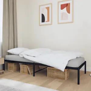 Berkfield Metal Bed Frame Black 75x190 cm 2FT6 Small Single