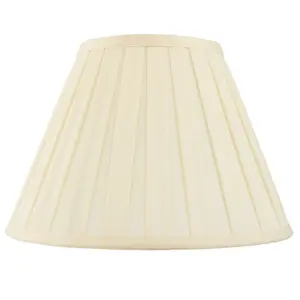 22" Tapered Drum Lamp Shade Cream Box Pleated Fabric Cover Classic & Elegant