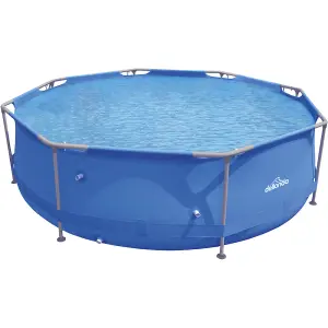 10ft Steel Frame Above-Ground Swimming Pool with Filter Pump for Kids