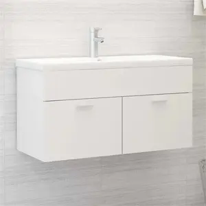 Cronius 900mm Single Bathroom Vanity with Integrated Ceramic Basin White