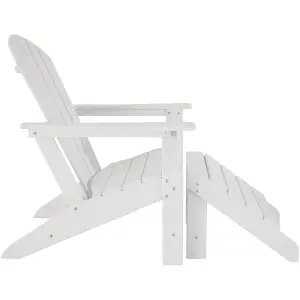 Footstool - weatherproof UV-resistant foot rest for Adirondack garden chair - white/white