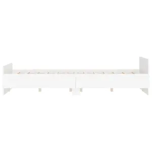 Berkfield Bed Frame with Headboard and Footboard White 160x200 cm