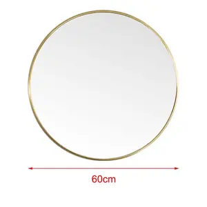 Baum Metal Flat Wall Mirror Gold / 60 cm H x 60 cm W