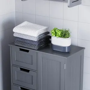 Hayle Matt Grey Freestanding Single Bathroom Drawer cabinet (H) 810mm (W) 600mm