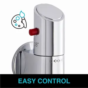 ENKI, Vito, T28, Chrome, Thermostatic Shower Mixer Valve, Solid Brass, Anti-Scald Thermostatic Device, Constant Temperature Contro