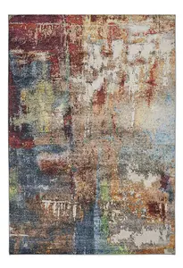 Multicolour Abstract Polyester Soft Modern Bedroom, LivingRoom Rug - 200cm X 290cm