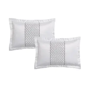 Catherine Lansfield Deco Sequin Quilted Pillow sham Pair White