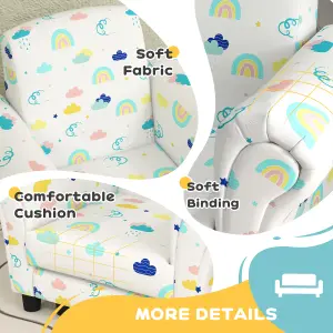 AIYAPLAY 2 Piece Kids Sofa Set with Cloud Design, for Nursery, White