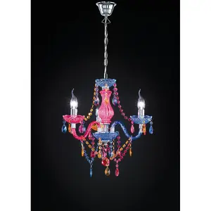 Luminosa Lüster Young living 3 Light Multi Arm Chandelier Chrome - UK Stock