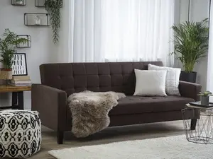 Beliani Retro Sofa Bed VEHKOO Dark Brown