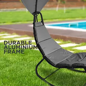 KEPLIN Heavy Duty Hammock Sun Lounger with Canopy Garden Outdoor Patio Sun Loungers