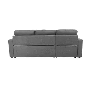 sweeek. 3-seater reversible corner sofa bed with storage Ida Grey 219x84x68 cm