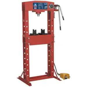 30 Tonne Air Hydraulic Floor Press with Foot Pedal and Sliding Ram Assembly