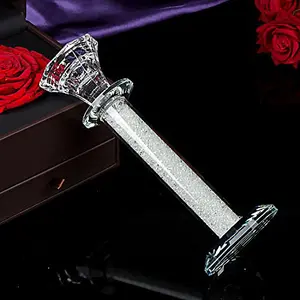 London Boutique Tea light Dinner Candle Holder Set 2 Crystal Studs Filled Decorative Gift Present in Gift Box