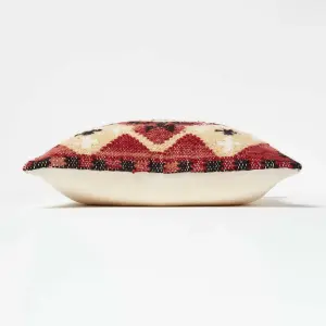 Homescapes Tirana Handwoven Traditional Red Kilim Cushion 45 x 45 cm