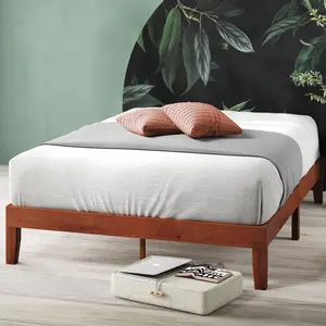 Burg Deluxe Solid Wood Bed Frame Cherry / Double (4'6)