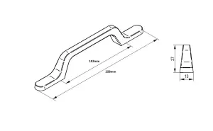 ASTER - kitchen, bedroom and office cabinet door handle - 192mm, graphite