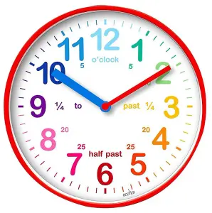 ACCTIM - Teaching Time Wall Clock, Red