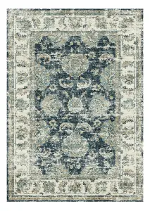 Silk Road Blue Traditional Large Rug, (L)230cm x (W)160cm