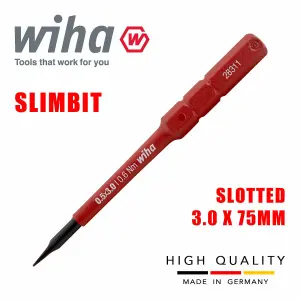 Wiha Slimbit Screwdriver SlimVario PZ SL PH Torx HEX 75mm 1000v VDE Electrician Slotted 3.0mm 34579