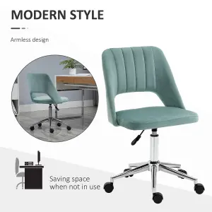 Vinsetto Mid-Back Swivel Home Office Chair Scallop Computer Desk Chair Green