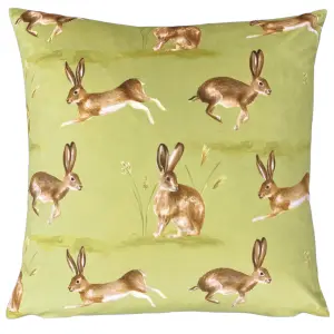 Evans Lichfield Country Running Hares Feather Filled Cushion