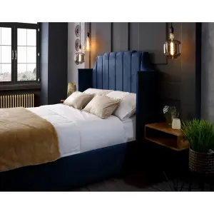 Nelly Plush Velvet Blue Bed Frame