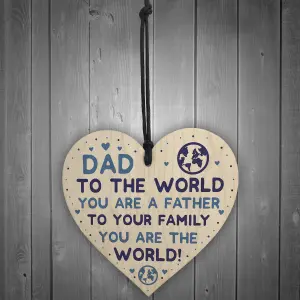 Fathers Day Gifts For Dad Father Wood Heart Dad Birthday Gift Thank You Gift