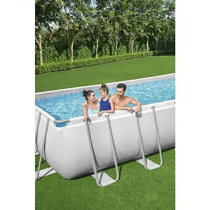 Bestway Power Steel 21ft x 9'ft x 52in Rectangular Pool Set Above Ground Swimming Pool