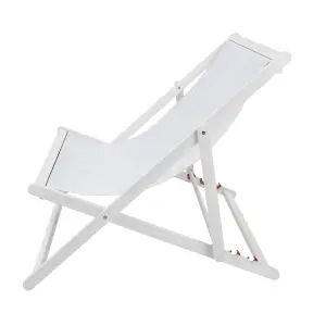 Charles Bentley FSC Certified Eucalyptus White Washed Double Deck Chair Grey